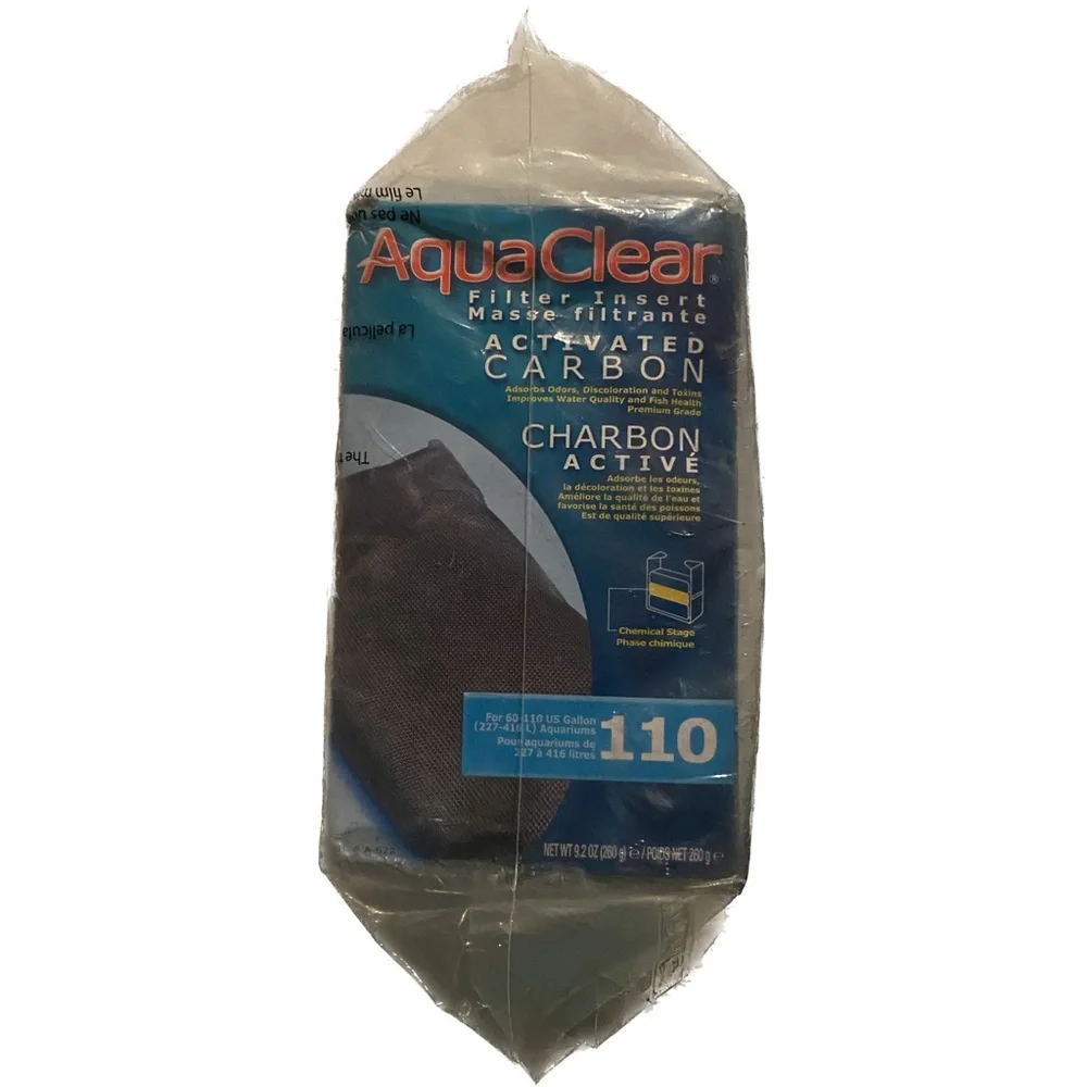 AquaClear Activated Carbon Filter Inserts Replacement for 110 Gallon Tank 2PK